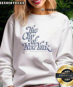 Official The City Of New York Drop Shadow Sweatshirt featuring bold city graphics and cozy design, perfect for urban style.