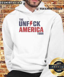 Official The Unfck America Tour Hoodie featuring bold graphics and vibrant colors, perfect for fans of the tour.
