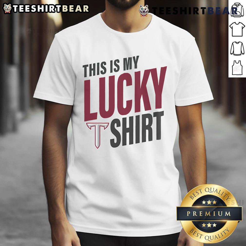 Official Troy Trojans This Is My Lucky T-Shirt featuring the team logo and vibrant colors for fans and supporters.