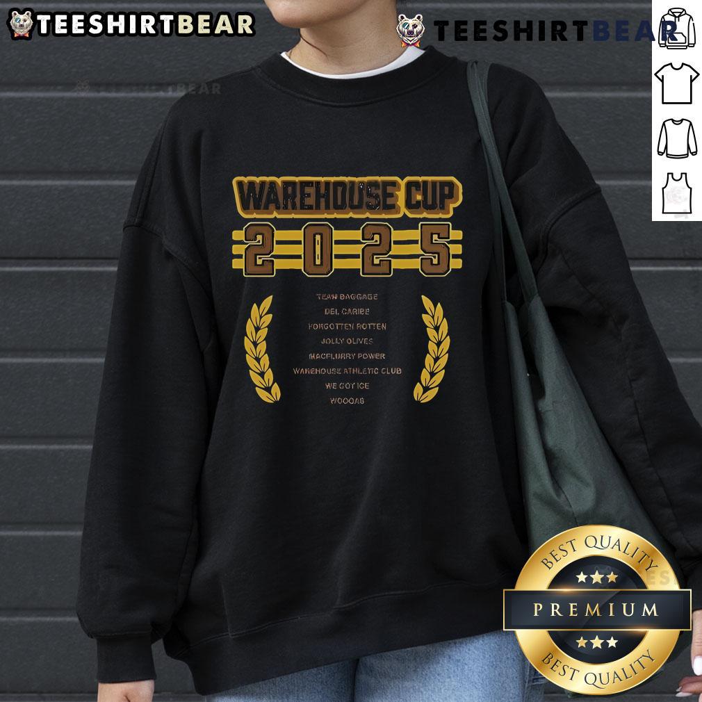 Official Warehouse Cup The Woogas 2025 sweatshirt featuring a vibrant design and comfortable fit for fans.