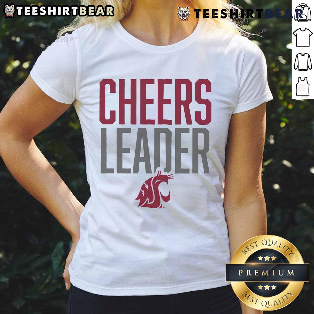 Alt Text: Official Washington State Cougars Cheers Leader Ladies Tee featuring school colors and logo for fans and athletes.
