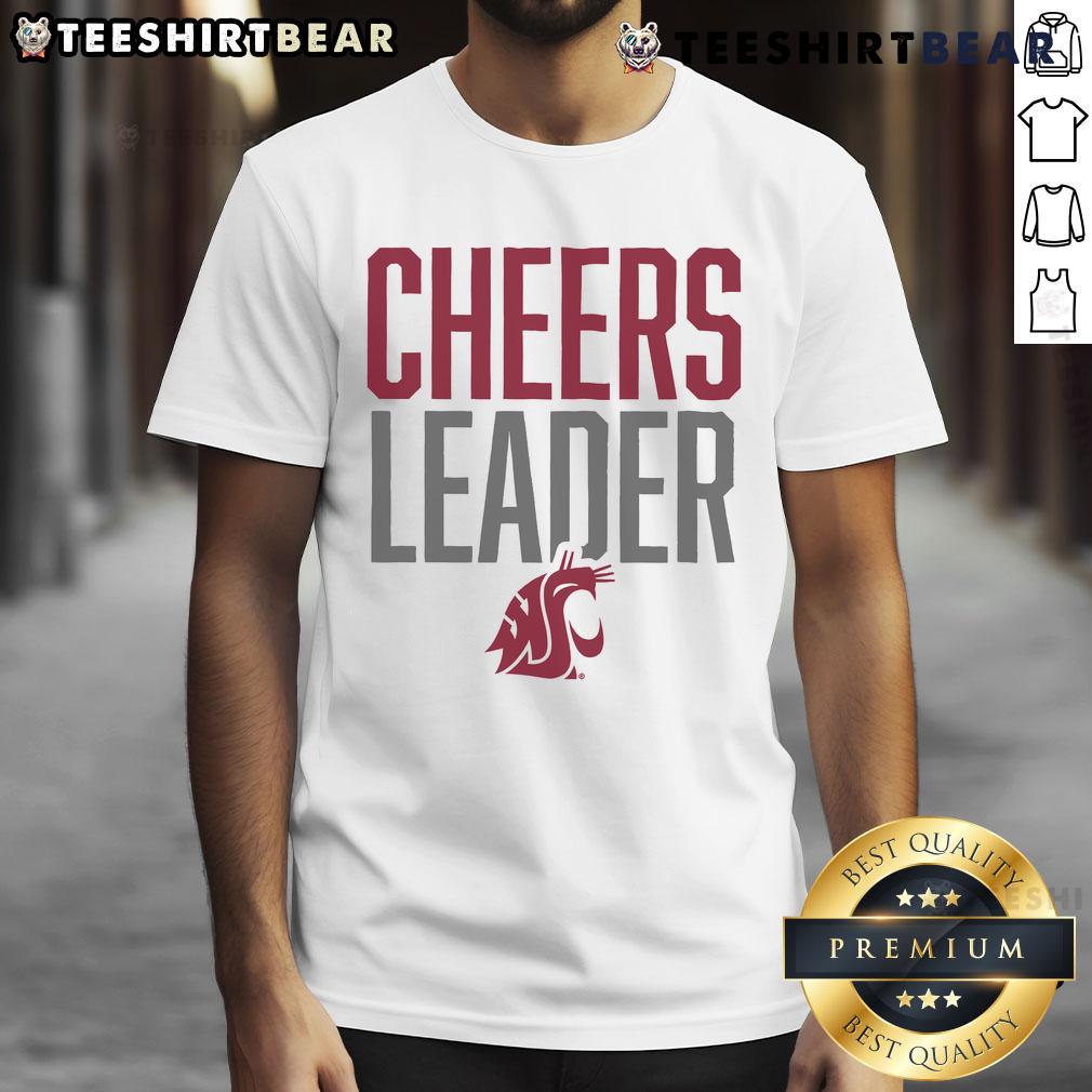 Official Washington State Cougars Cheers Leader T-Shirt featuring the team logo and vibrant colors for fan support.