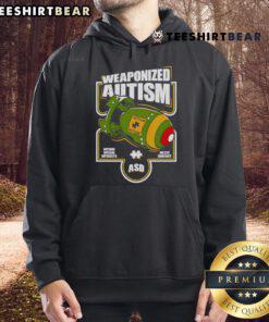 Official Weaponized Autism Military Hoodie featuring bold graphics and a comfortable fit for casual wear or activism.