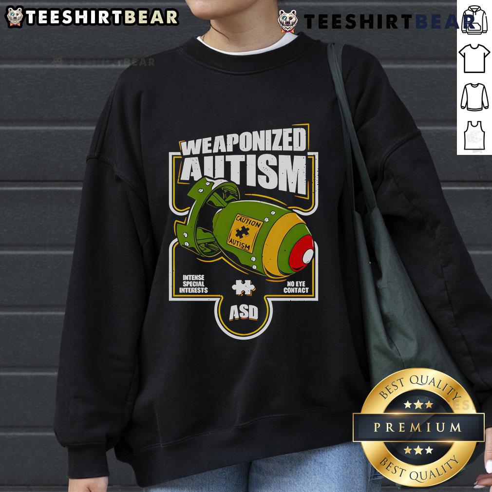 Official Weaponized Autism Military Sweatshirt featuring a bold graphic design for a unique and meaningful statement.