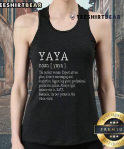Official Yaya Definition Grandma Mothers Day Tank Top featuring a stylish design perfect for celebrating grandmothers.