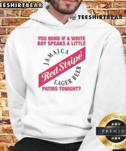 Official 'You Mind If A White Boy Speaks A Little Patois Tonight' hoodie design showcasing bold typography and vibrant colors.