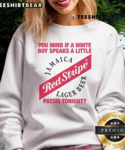 Official You Mind If A White Boy Speaks A Little Patois Tonight sweatshirt featuring bold text design on a cozy fabric.