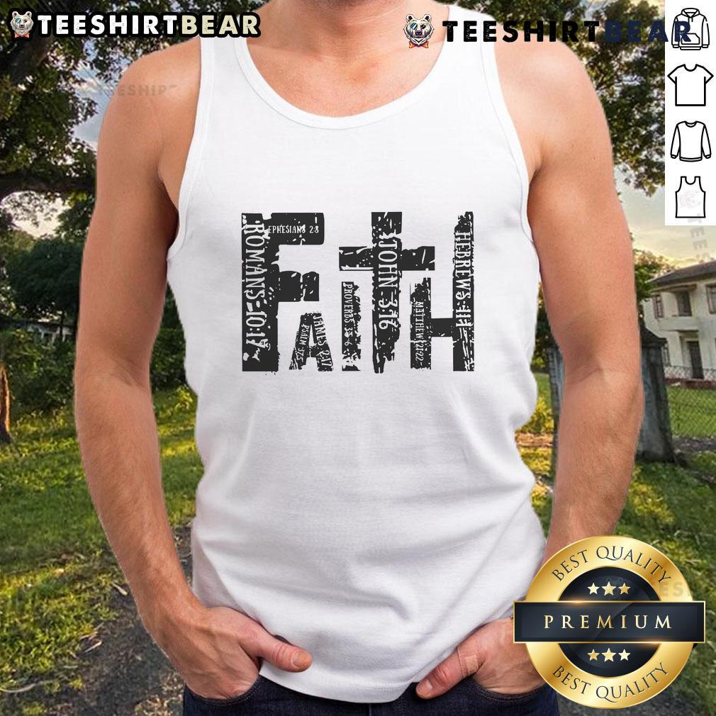 Premium Faith Bible Verse Christian Quote Tank Top featuring inspirational scripture design for believers.