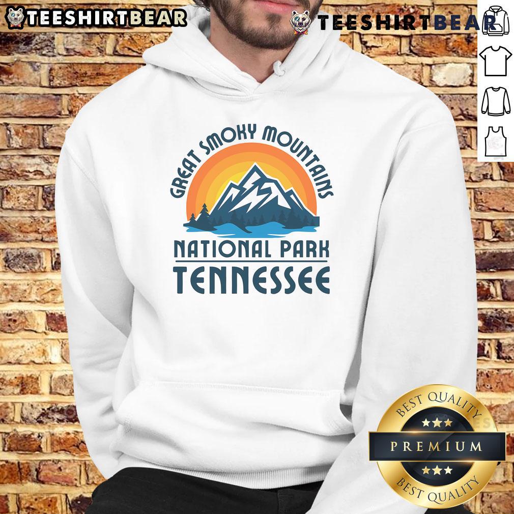 Premium hoodie featuring Great Smoky Mountains National Park design, perfect for outdoor adventures in Tennessee.