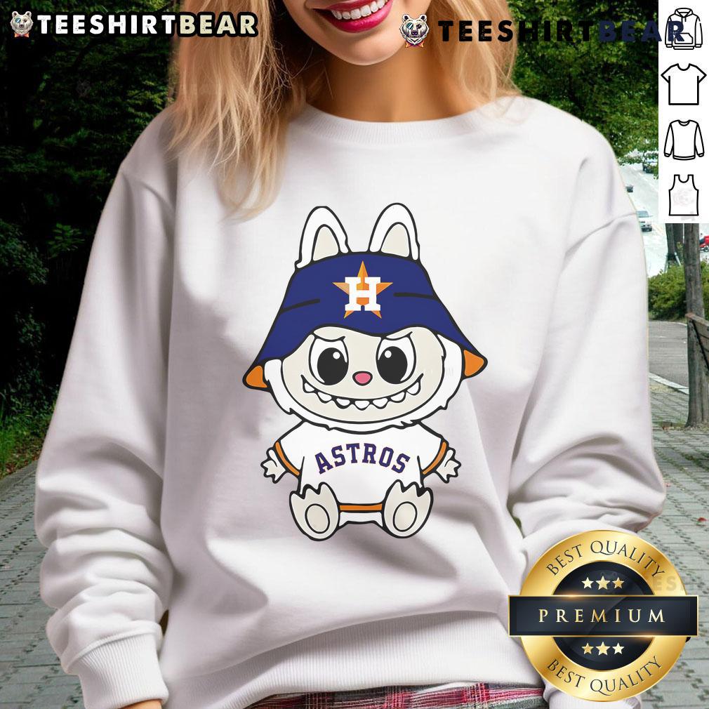 Premium Labubu Houston Astros sweatshirt featuring team logo, perfect for fans to showcase their support in style.
