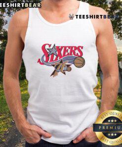 Premium Philadelphia 76ers Hardwood Classics Evergreen Tank Top for stylish game day wear, featuring team logo and vibrant design.