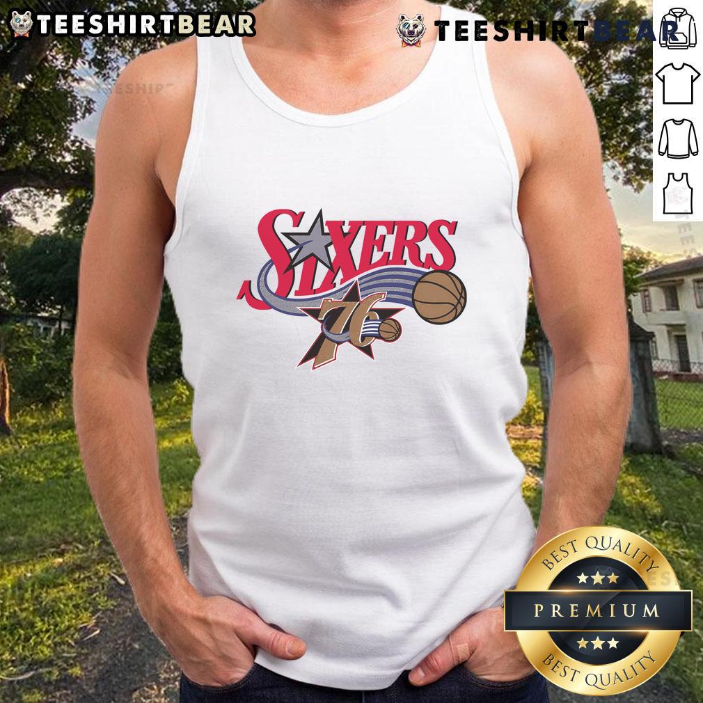 Premium Philadelphia 76ers Hardwood Classics Evergreen Tank Top for stylish game day wear, featuring team logo and vibrant design.
