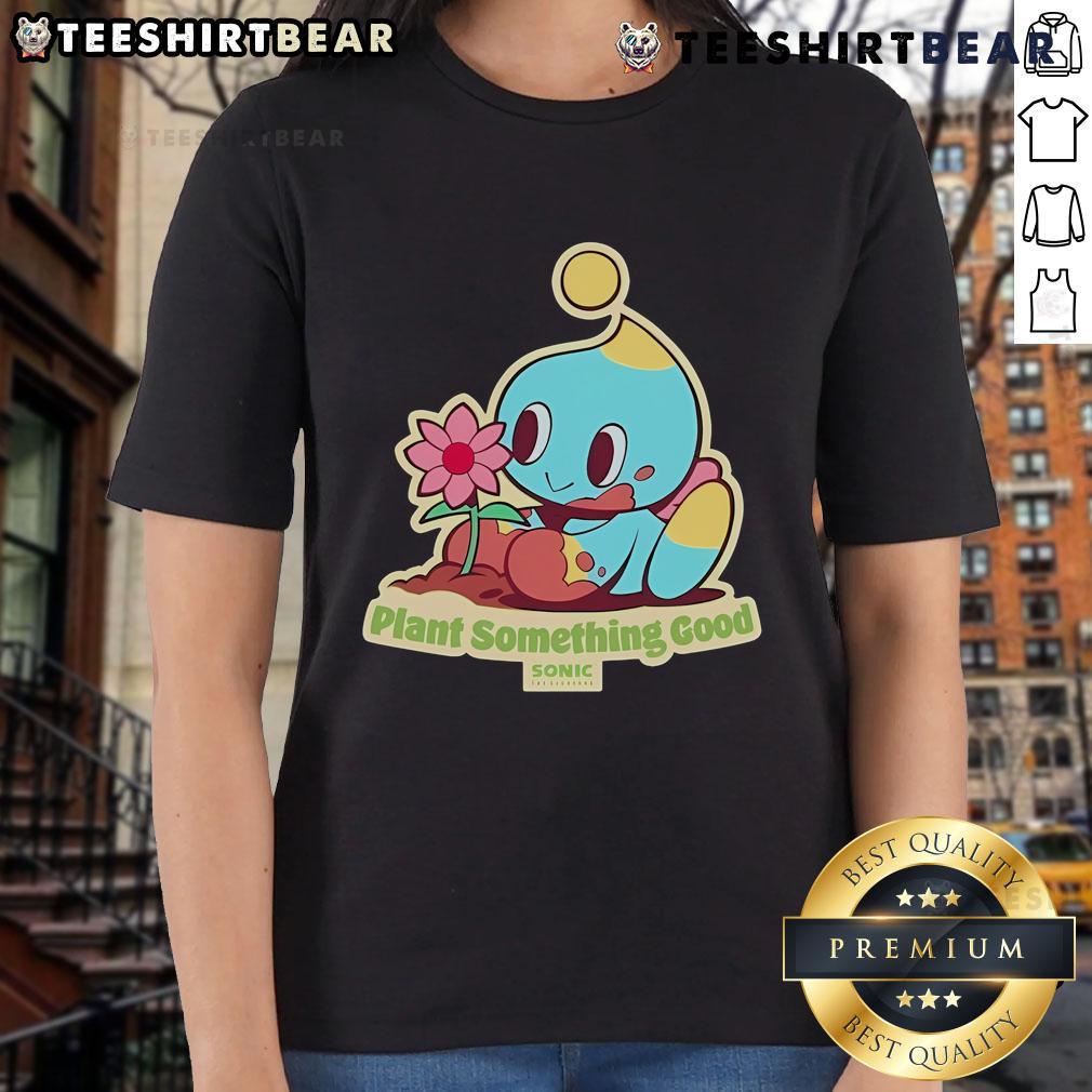 Alt Text: Premium Hedgehog Plant Tee for Earth Day featuring Sonic Chao design, perfect for eco-conscious fans.