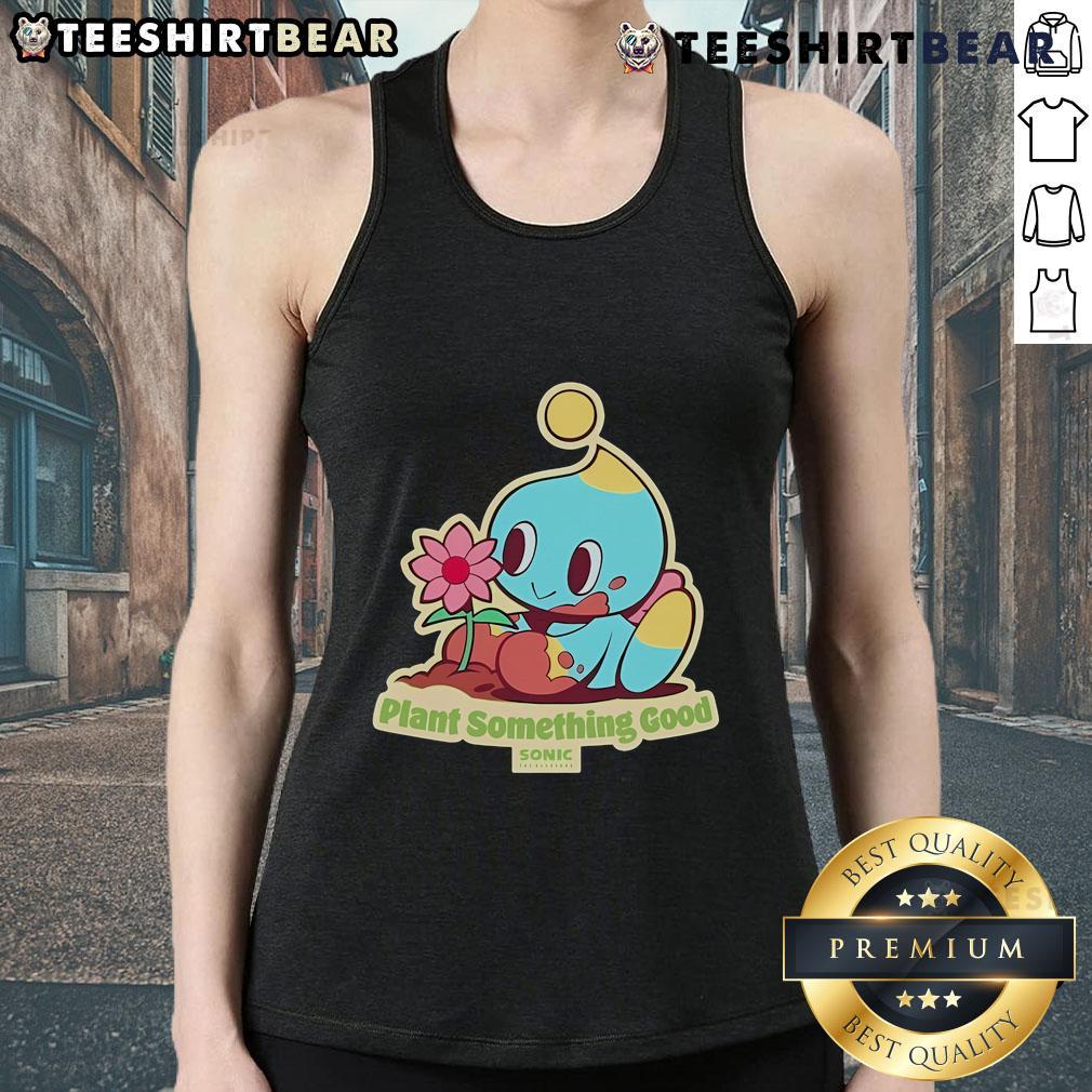 Premium The Hedgehog Plant tank top featuring Sonic Chao design for Earth Day celebration, perfect for eco-conscious fans.