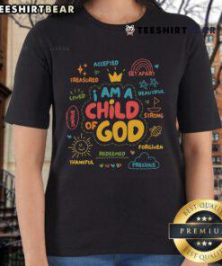 Pretty I Am A Child Of God Christian retro Jesus faith ladies tee, showcasing vibrant design and inspirational message.