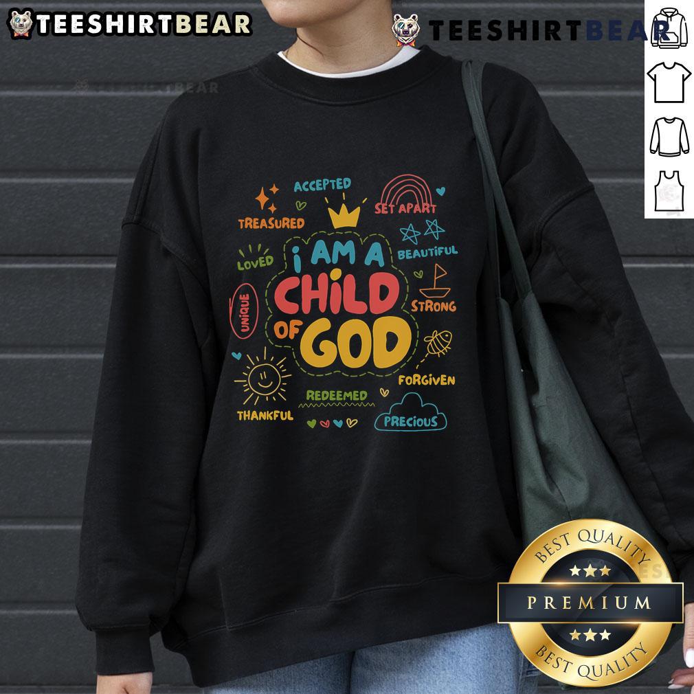 Alt Text: Child of God sweatshirt featuring retro Jesus design, perfect for expressing Christian faith and style.