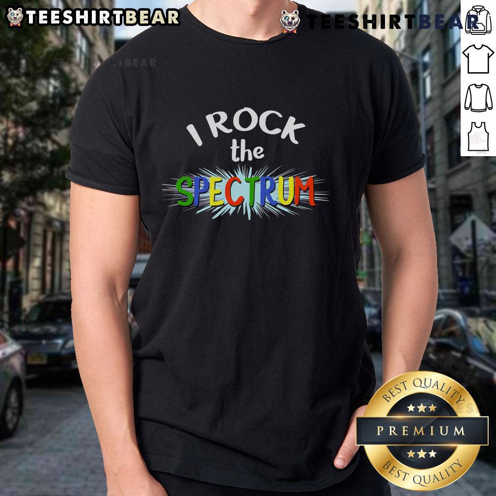 Pretty I Rock The Spectrum Autism Awareness T-Shirt in vibrant colors, promoting autism awareness and support.