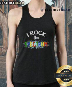 Pretty I Rock The Spectrum Autism Awareness Tank Top in vibrant colors, promoting autism awareness and support.