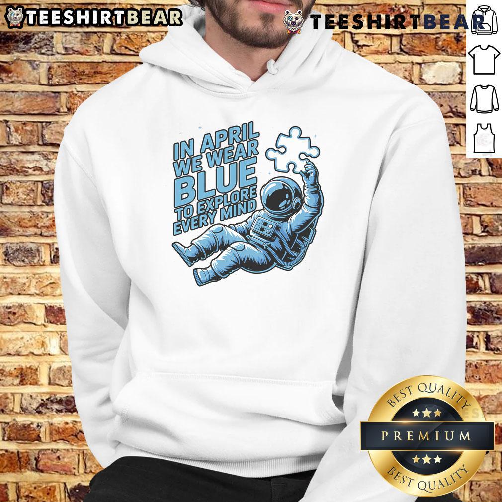 Pretty in April: We Wear Blue to Explore Every Mind with a stylish astronaut hoodie, perfect for spring adventures.