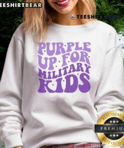 Pretty purple sweatshirt for military kids featuring a stylish design, perfect for showing support and pride.