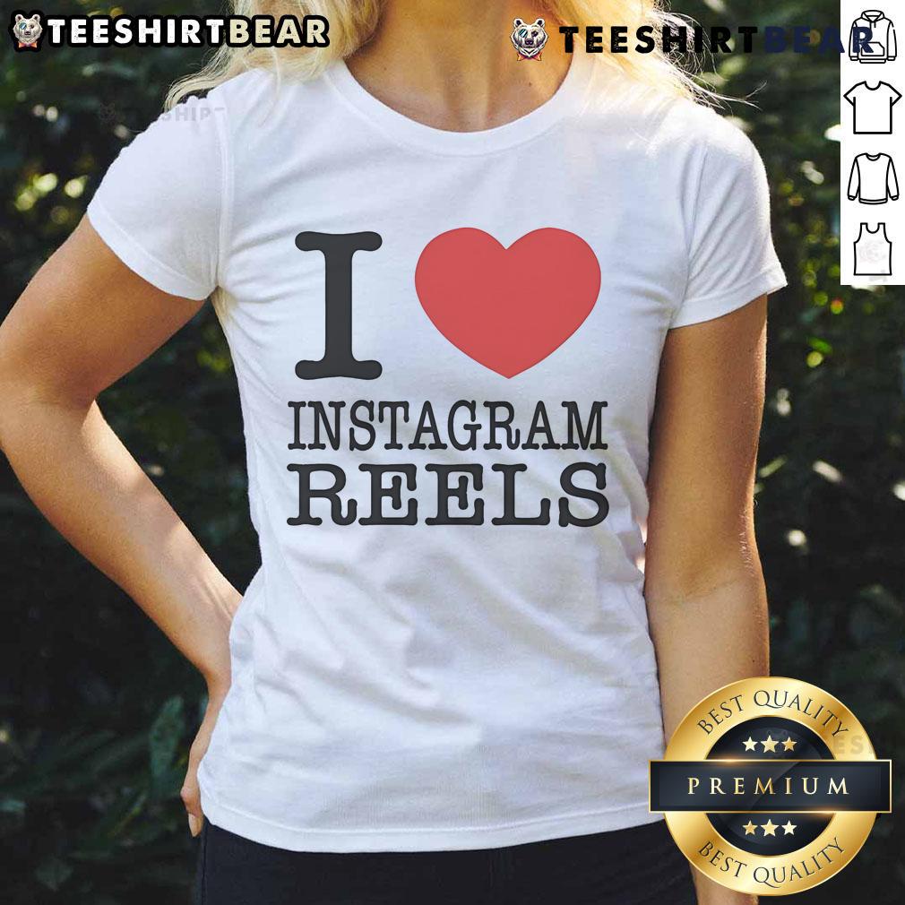 Pretty Tamir Omari 'I Love Instagram Reels' Ladies Tee in stylish design, perfect for social media enthusiasts.