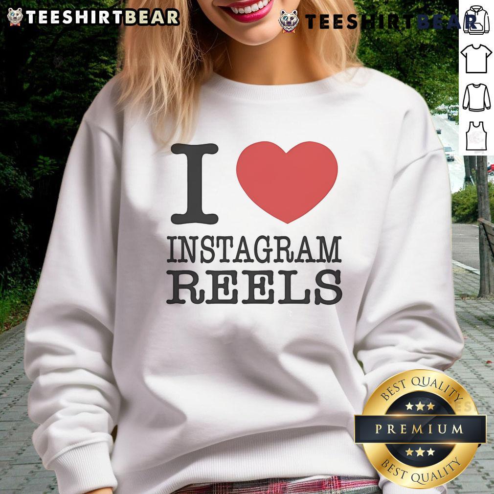 Pretty Tamir Omari I Love Instagram Reels sweatshirt in vibrant colors, perfect for social media enthusiasts.