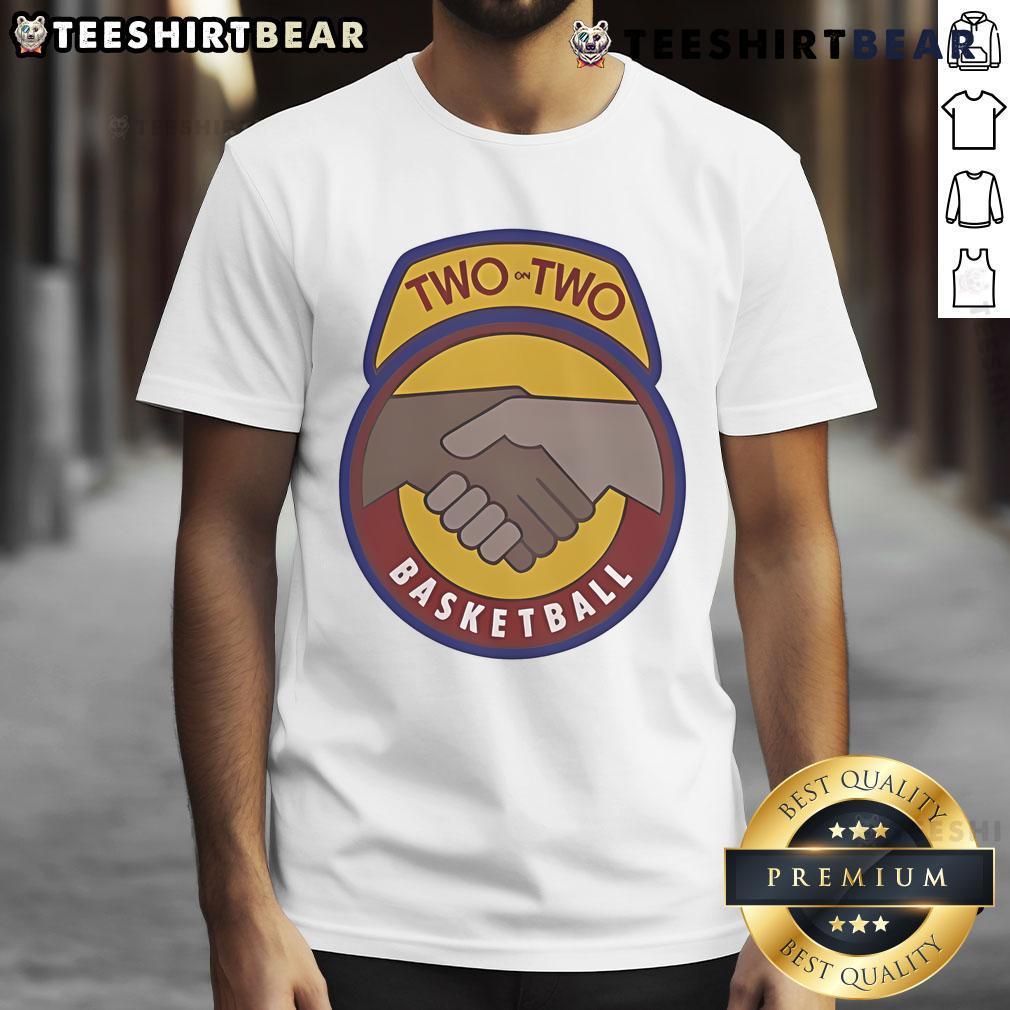 Top Can'T Jump Two On Two Basketball T-Shirt featuring a bold graphic design, perfect for basketball enthusiasts.