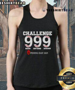 Top Challenge 999 Beers Hot Dogs Innings Opening Day 2025 tank top featuring vibrant graphics for baseball fans.