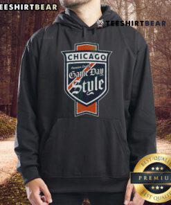 Top Chicago Pride Windy City Classic Beer Label Hoodie featuring vibrant colors and iconic Chicago skyline design.