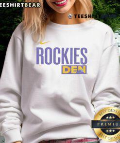 Top Colorado Rockies 2025 City Connect wordmark sweatshirt in navy, featuring a stylish logo and comfortable fit.