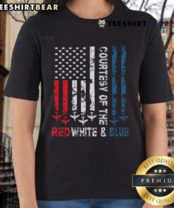 Vintage America US flag ladies tee featuring a patriotic red, white, and blue design for stylish summer wear.