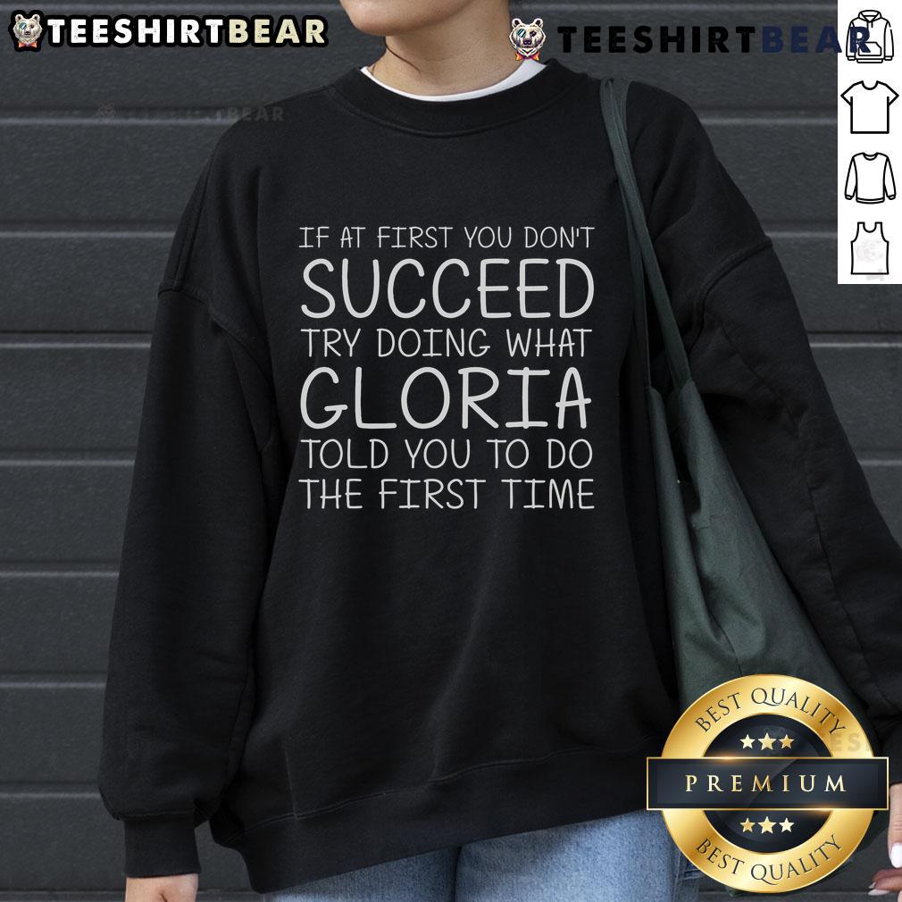 Custom Gloria sweatshirt for women, perfect birthday gift for moms and wives, featuring stylish design and personalized touch.