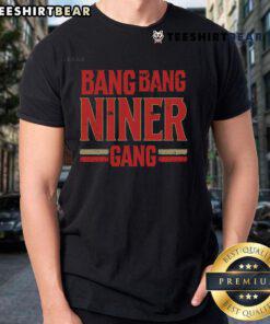 Top Distress Football Bang Bang Niner Gang T-Shirt featuring a vintage design for San Francisco 49ers fans.