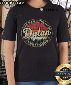 Personalized Ladies Tee featuring 'Top Dylan The Man The Myth The Legend' design for stylish fans of Dylan.