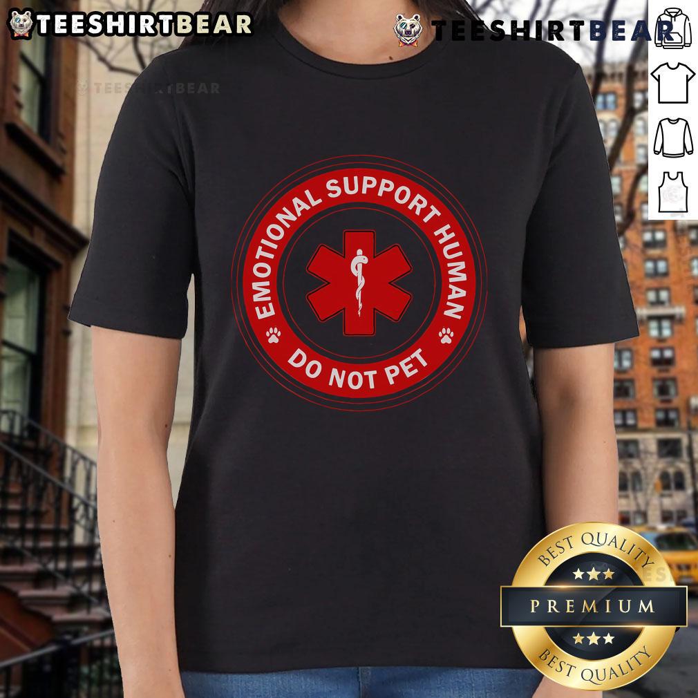 Stylish Premium Ladies Tee featuring 'Top Emotional Support Husband Do Not Pet' design, perfect for supportive partners.