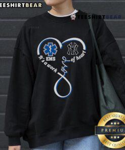 Alt Text: Cozy New York Yankees sweatshirt from Top Ems, featuring a heart design, perfect for fans and casual wear.