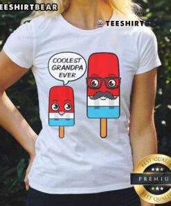 Coolest Grandpa Ever tee featuring a fun popsicle design, perfect for stylish grandfathers who love summer.