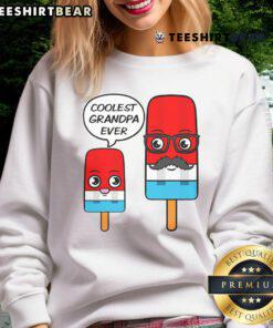 Coolest Grandpa Ever sweatshirt with popsicle design, perfect gift for top grandfathers celebrating their unique style.