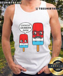 Coolest Grandpa Ever tank top featuring a fun popsicle design, perfect for stylish grandfathers in summer.