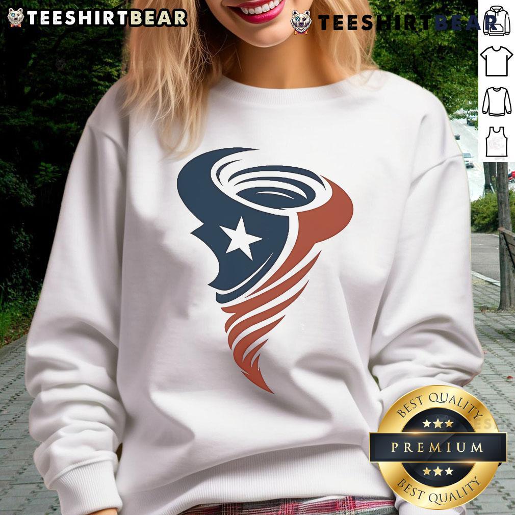 Alt Text: Cozy Houston Texans Cyclones sweatshirt featuring team colors and logo, perfect for game day and casual wear.