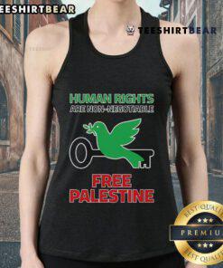 Top Human Rights Are Non-Negotiable Free Palestine Tank Top featuring bold text design on a stylish tank.