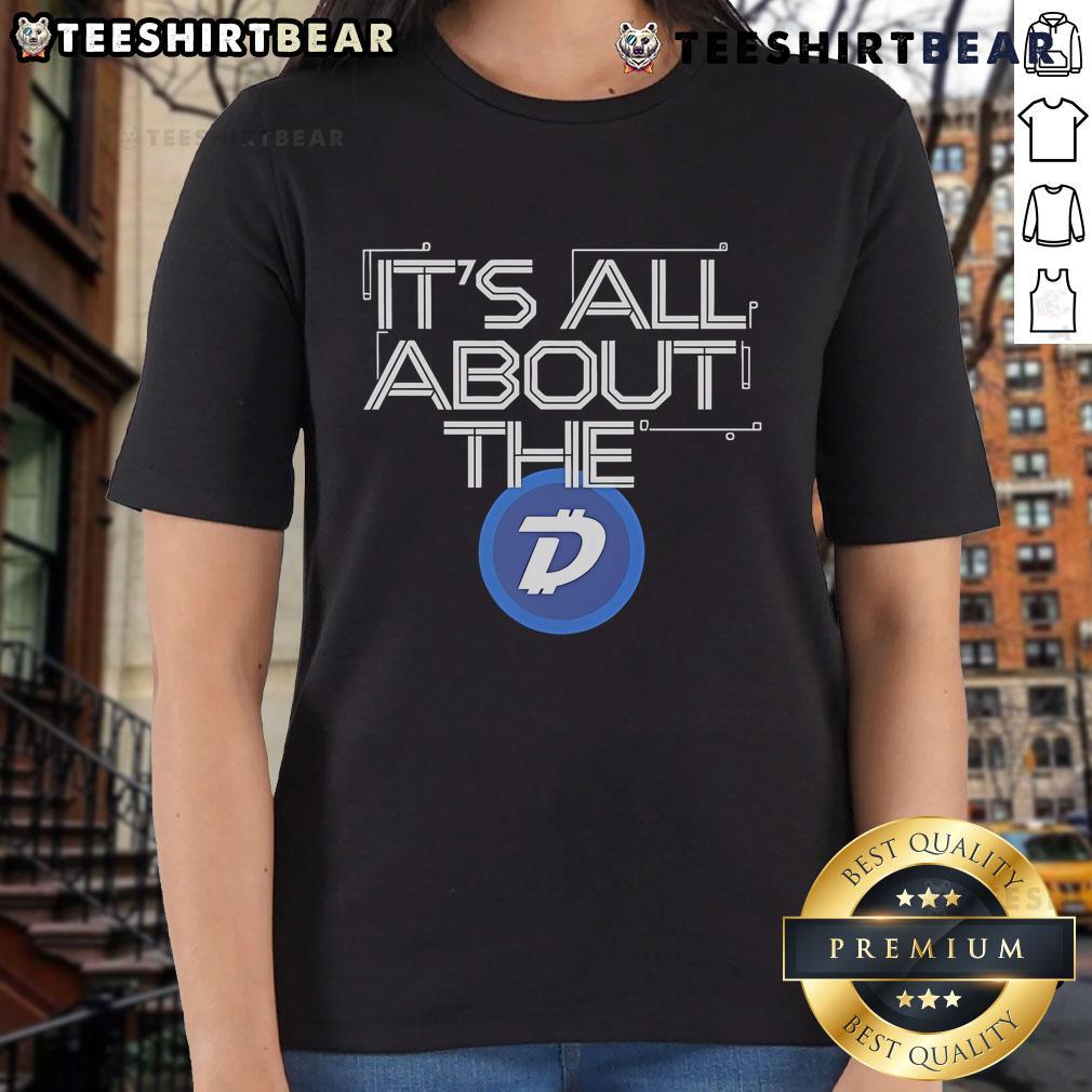 Ladies tee featuring the DigiByte logo, stylish and trendy design for crypto enthusiasts - Top It's All About The D.