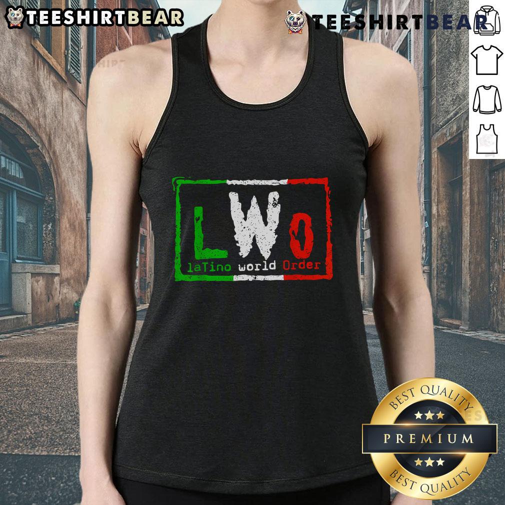 Top Latino World Order Italy tank top featuring vibrant design and bold graphics for stylish fans of wrestling culture.