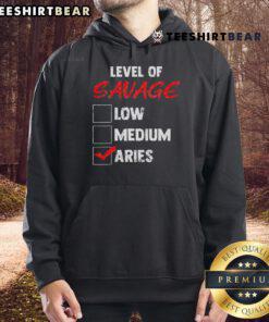Top-level Savage Low Medium Aries Zodiac Hoodie featuring bold Aries graphic, perfect for astrology lovers and casual wear.