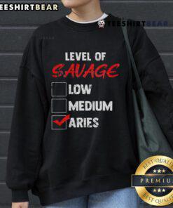 Top-Level Savage Low Medium Aries Zodiac Sweatshirt featuring a bold Aries design in vibrant colors.
