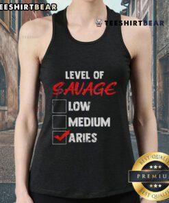 Stylish Aries Zodiac tank top featuring a bold 'Savage' design, perfect for low to medium fit enthusiasts.