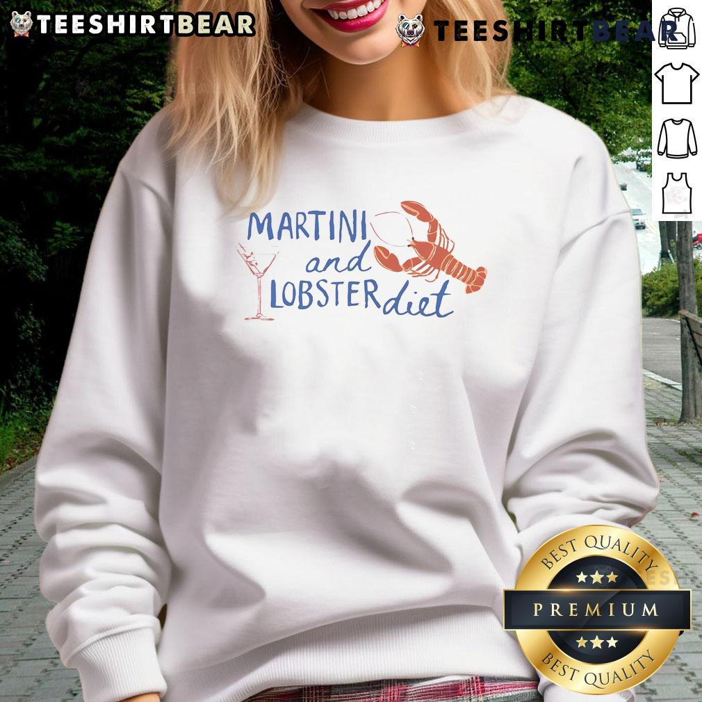 Stylish fisherman sweatshirt featuring a top martini and lobster diet aesthetic, perfect for seafood lovers and fashion enthusiasts.