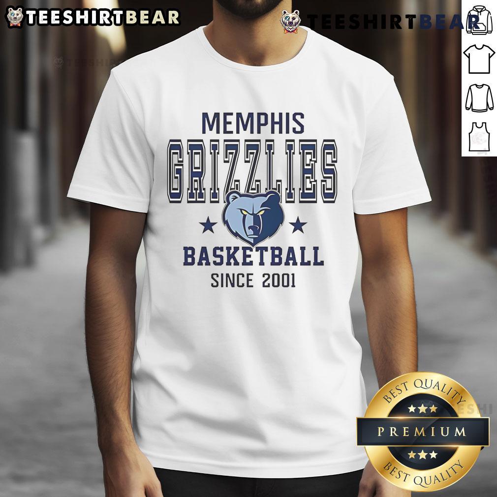 Top Memphis Grizzlies Basketball Since 2001 T-Shirt featuring team colors and logo, perfect for fans and collectors.