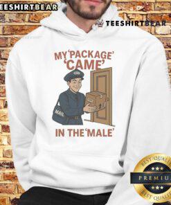 Top My Package Came In The Male Mail Hoodie, featuring a stylish design and comfortable fit for casual wear.