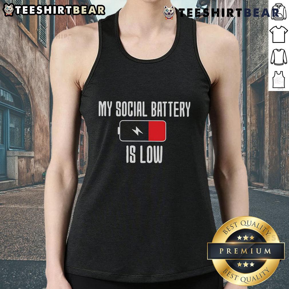 Stylish Top-My-Social-Battery-Is-Low tank top design featuring vibrant colors and playful graphics for trendsetters.